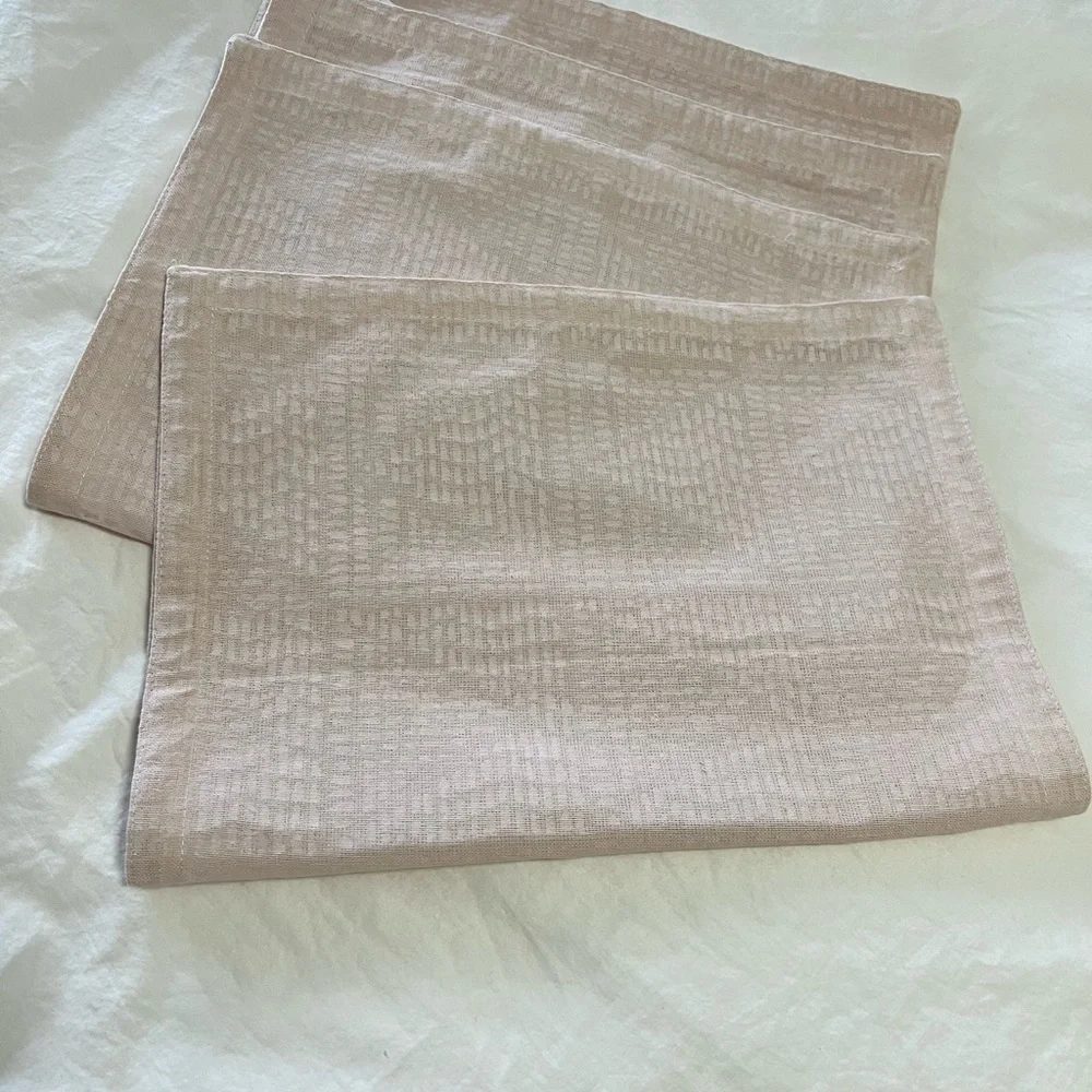Indaba Place Mat Set Of 4~ Pale Pink~ Cotton~ Bohemian.